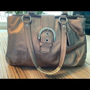 Coach Bronze Metallic Leather Soho Satchel